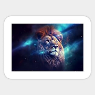 Lion Wild Animal Majestic Wilderness Surrealist Sticker